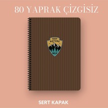 17x24 Cm Çizgisiz 80 Yaprak Outdoor Sert Kapak Telli Defter 70 Gr Ivory Kağıt Kahve