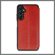 Bezos Samsung Galaxy A35 5g Uyumlu Kılıf Flip Cover - Kırmızı Mmbz