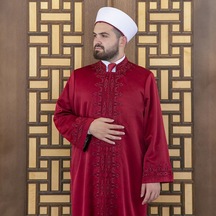 Lüks Taberi İmam Cübbe Bordo Çok Renkli
