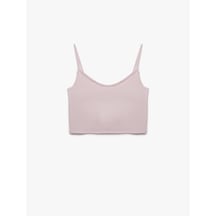 Koton İp Askılı İnterlok Crop Sporcu Atleti Açık Pembe 5sak30129nk Pembe