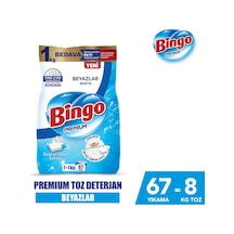 Bingo Matik Premium Beyazlar için 8 KG Beyaz Sabun Kokulu Toz Deterjan