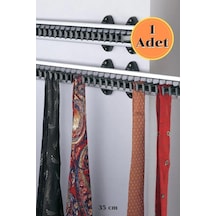 Dolap İçi Sürgülü Kravatlık 35 Cm Siyah - Gümüş