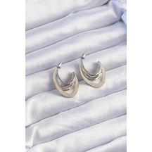 Pirinç Gold Gümüş Renkli Düz Plaka Halka Küpe - Tj-bkp9229 Altın
