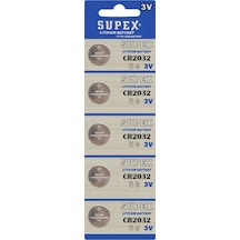 Supex CR2032 Lityum Düğme Pil 5'li