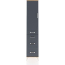 Arges Dolap 2 Raflı 4 Çekmeceli Tek Askılı 44x30x221 Çam-antrasit Atlas Çam