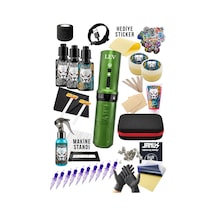 A-lev Green Kablosuz Dövme Makinesi Seti - Led Ekranlı Premium Dövme Seti