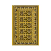 Kartela Halı Afgan Halı Jüt Taban Dokuma Halı Hardal Sarısı - 100 X 150 Cm
