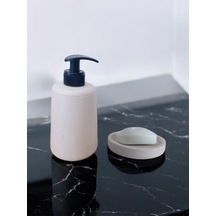 Marble Beyaz Banyo Seti,sıvı Sabunluk Diş Fırçalığı Beton Aksesuar Takımı Gri