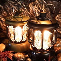 Artfulabode Vintage Siyah Şarj Metal Mekan Mekan Masa Led Lambası Lamba Kampı İçin İç Fener Edilebilir Dış Asma Tk Siyah