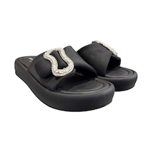 Pierre Cardin Taşlı Toka Detaylı Anatomik Bayan Terlik Siyah