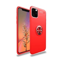 Newface Apple İphone 11 Pro Kılıf Range Yüzüklü Silikon - Kırmızı