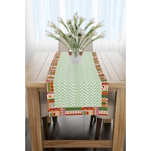 Tropikal Desenli Runner 40x140cm Yeşil