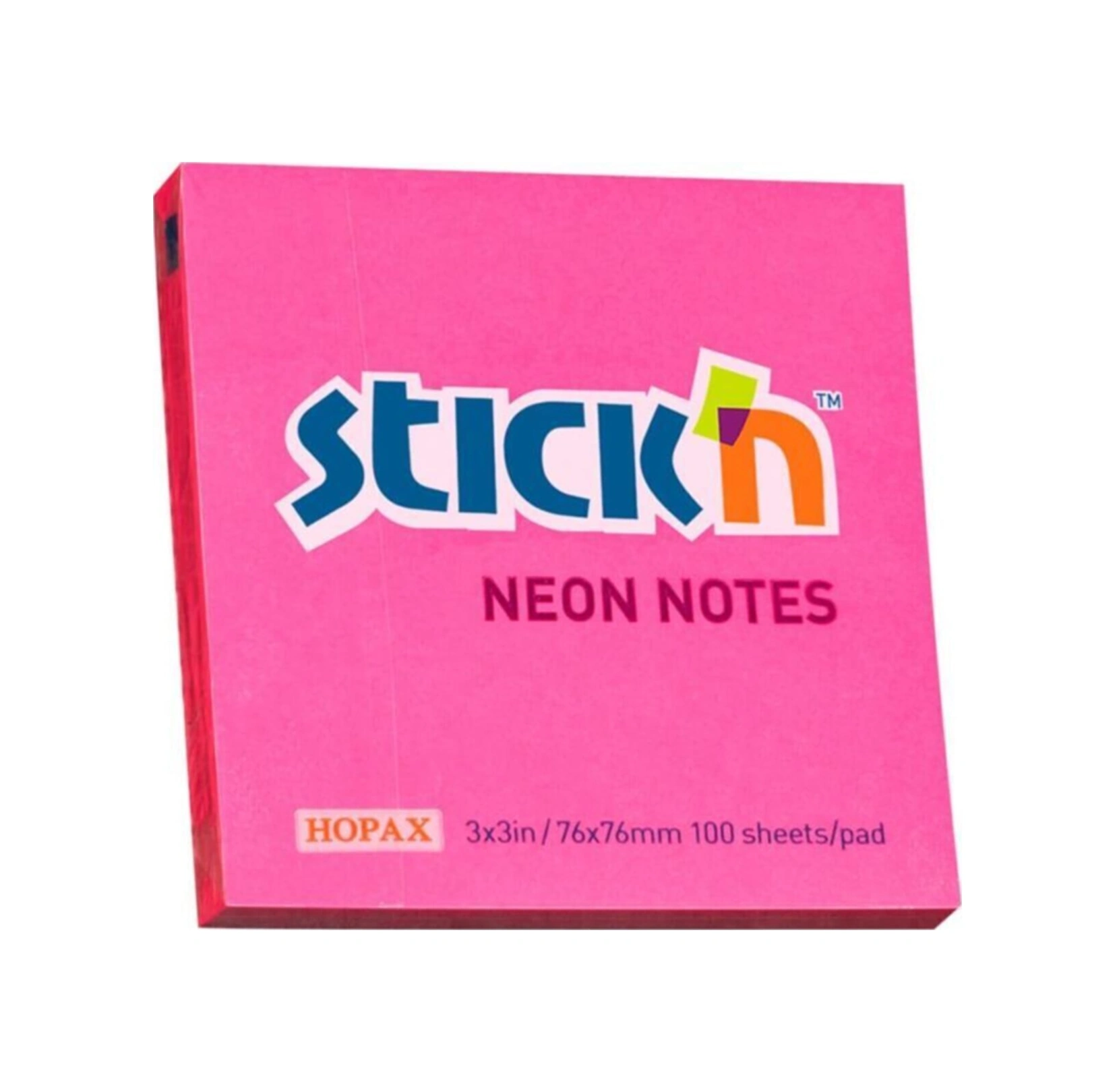 Hopax Stıckn Yapışkanlı Not Kağıdı 12 Adet 100 Yp 76x76 Fosforlu Pembe