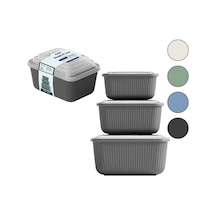 Dünya Dp-30947-999 Sızdırmaz Saklama Kabı Ve Kutusu Set 3 Adet 600-1100-1800ml Renkli Dikdörtgen - 12'li Paket Diğer