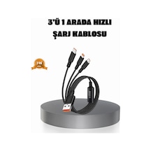 3 Ü 1 Arada Şarj Kablosu Type-c İos Android Uyumlu Hızlı Ve Güvenli Şarj