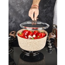 Falez Creamy Granit 28 Cm Derin Tencere Krem