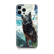 Apple Uyumlu iPhone 13 Pro Silikon Kılıf Fantastik Bulutlar Ve Kurt