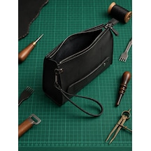 Vintage Leather Craft Hakiki Deri Erkek El Çantası 1091 Sıyah