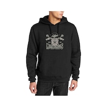 American Costum Build & Repair Baskılı Siyah Erkek Kapşonlu Sweat