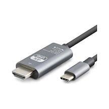 Büro Ev Ofis Cihazları İçin Gri Pvc Typec To Hdmı Kablo Hdtv 4k Ultra Hd Çevirici