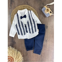 Erkek Bebek Papiyonlu 2 Li Takım Lacivert