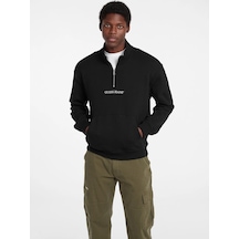 Guess Gj Yarım Fermuarlı Normal Kesim Nakışlı Erkek Siyah Sweatshirt M5rq42kcpr1-jblk Siyah