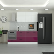 215 Cm Mutfak Dolabı Mdf Kapak Tezgah Dahil Yrkn215 102 Mürdüm