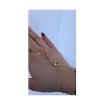 Kadın Gold Model Zirkon Taşlı Kalp Detaylı Çelik Şahmeran Günlük Ve Özel Gün Kullanıma Uygun Sarı Sarı