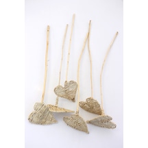 Yapay Çiçek Deposu Örme Rattan Flat Heart 6lı