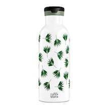 Mamawata Palm Pipetli Çocuk Termos Matara 470 Ml Paslanmaz Çelik Sızdırmaz Yalıtımlı Suluk Beyaz