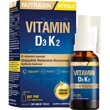 Nutraxin D3-k2 Sprey - 1000 Iu D3 Ve 25 Mcg K2 Vitamini 30 Ml