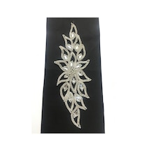 Ütü İle Yapışan Yaprak Model Aplike - Gümüş