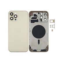 İphone Uyumlu 12 Pro Max Kasa Boş Sim Kart Tepsisi Yan Tuşlar Kamera Lensih Gold İnd08460