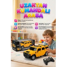Uzaktan Kumandalı 7 Fonksiyonlu Işıklı Tepe Lambalı 1:16 Ölçek Hummer Suv Oyuncak Arazi Arabası Sarı