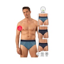 Özkan Underwear Özkan 11302 3'lü Paket Erkek %95 Pamuklu Likralı Süprem Kumaş Desenli Esnek Rahat Slip Külot DESENLİ