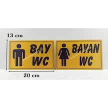 Kadın Erkek Çift Yönlendirme Wc Tabelası Sarı Renk (460494008)