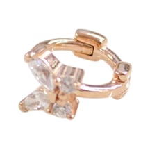 Kelebek Halka Gümüş Tragus Pıercıng - Rose Bakır Beyaz