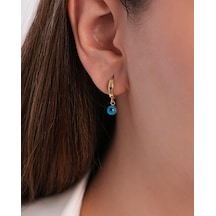 Debora Jewelry 14 Ayar Altın Nazar Boncuklu Halka Küpe