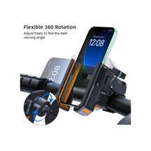 Karbon Desenli Kaymaz Scooter Telefon Tutucu, Turuncu Çok Renkli