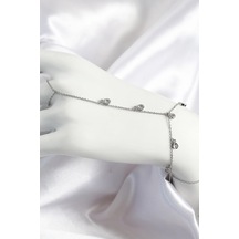 Pirinç Zirkon Taşlı Sallantılı Damla Model Gümüş Renk Kadın Şahmeran - Tj-sn704 Çok Renkli