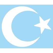Ay Yıldız Folyo Kesim Etiket Beyaz 15 Cm