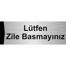 Lütfen Zile Basmayınız 5x20cm Gümüş Renk Metal Yönlendirme Levhası