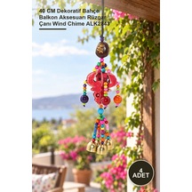 4 Adet Renkli Rüzgar Çanı 40 Cm Dekoratif Bahçe Balkon Aksesuarı Rüzgar Çanı Wind Chime Alk2843