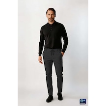 İgs Antrasit Dynamic Fit Lastikli İpli Erkek Pantolon Konforlu Smart Casual-26028