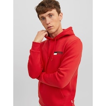 Jack & Jones Essentials Jjecorp Logo Sweat Hood Play Noos Erkek Sweatshirt 12233599-true Red Kırmızı