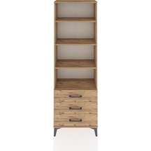 Arges Dolap 4 Raflı 3 Çekmeceli 60x30x182 Çam-çam Atlas Çam