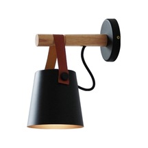 Rogfer Led Duvar Lambası Ahşap Duvar Lambası Yatak Başucu Lambası Gece Işıkları Modern İskandinav Abajur Ev Dekorasyonu Siyah Siyah