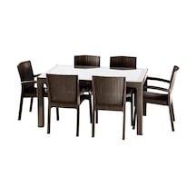 Violet Rattan 90x150 Trend Lüx 6 Kişilik Masa Takımı Nocolor-0ae9f4c5 - 32526322 Nocolor-0ae9f4c5