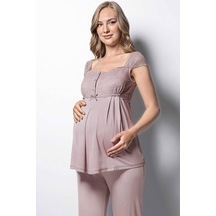 Monamise 18440 Hamile Lohusa Pijama Takım - Vizon