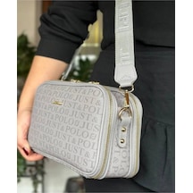 Just Polo Kadın Kahverengi Orta Boy Şıklığı Ve Konforu Buluşturan Omuz Çantası Shoulder Bag 342053mh Gri